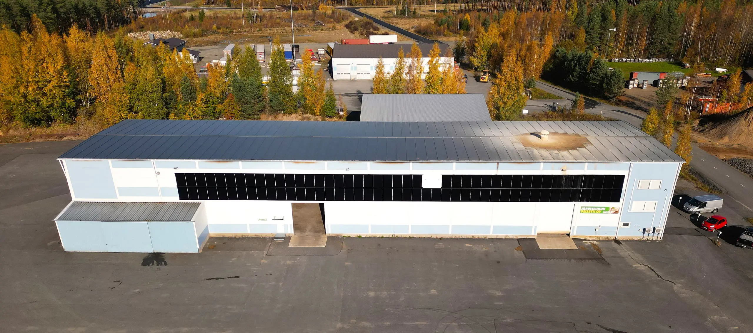 Aerial view of the Järviseudun Pelletti pellet factory in Alajärvi